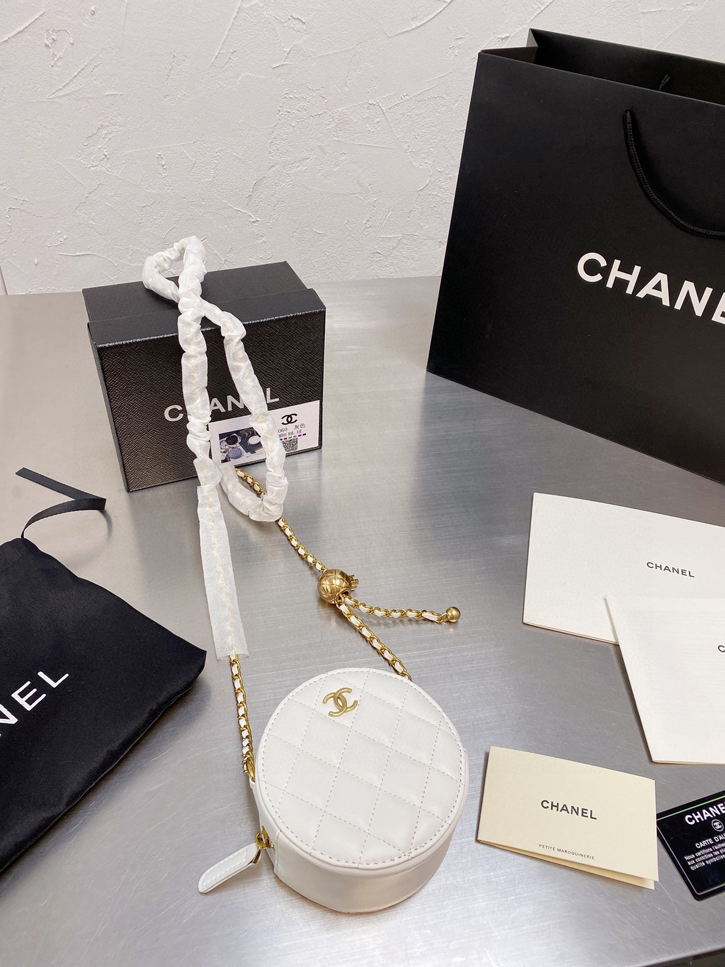 Chanel Shoulder Bags Golden Ball Round Shape Bag