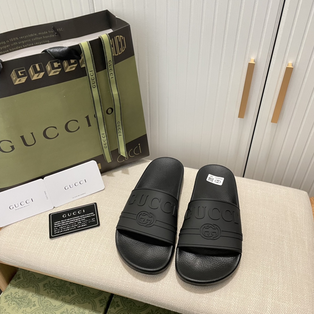 Gucci logo printing rubber slippers