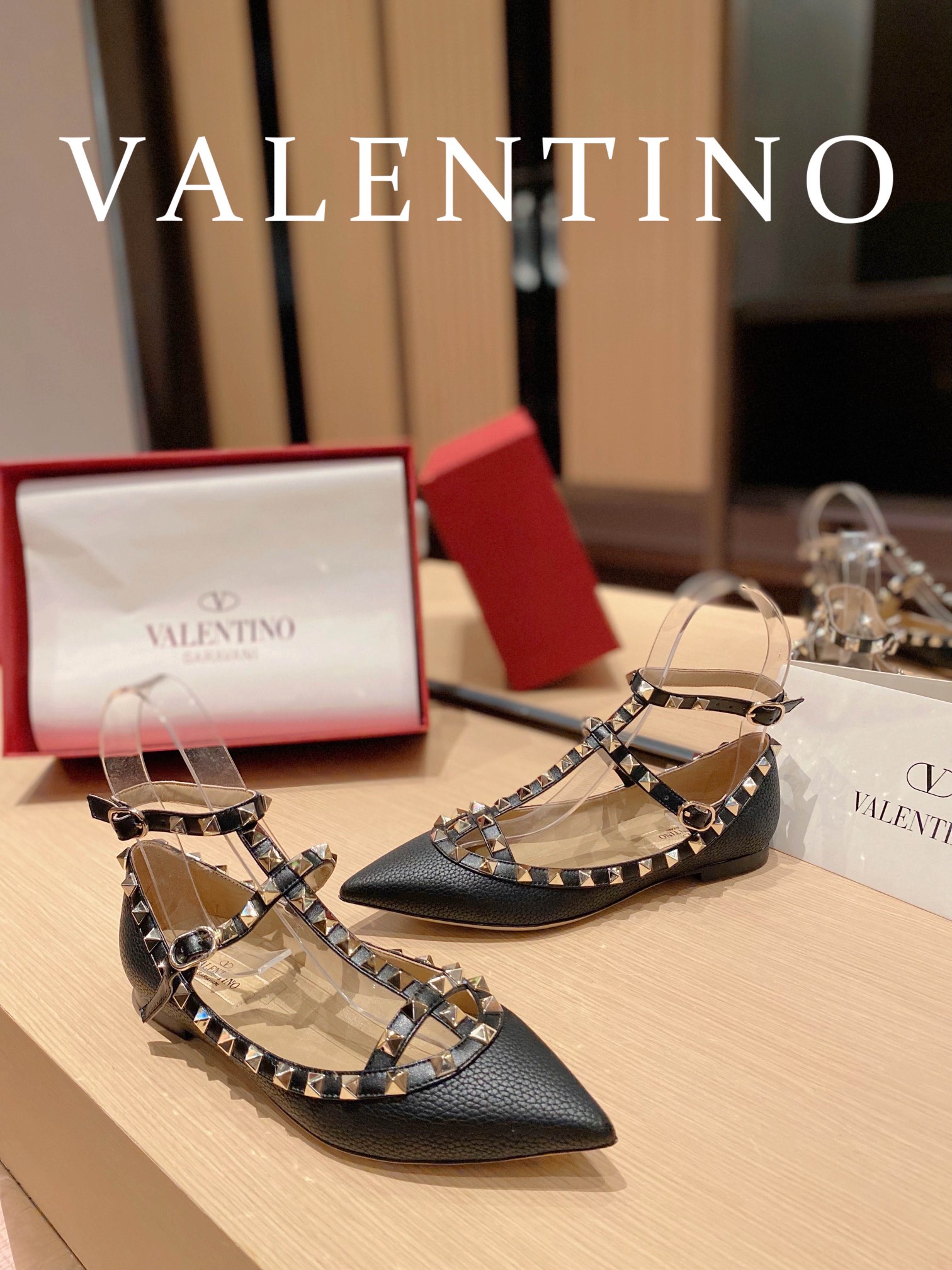 Valentino Galvanized Rivets Leather High Heels