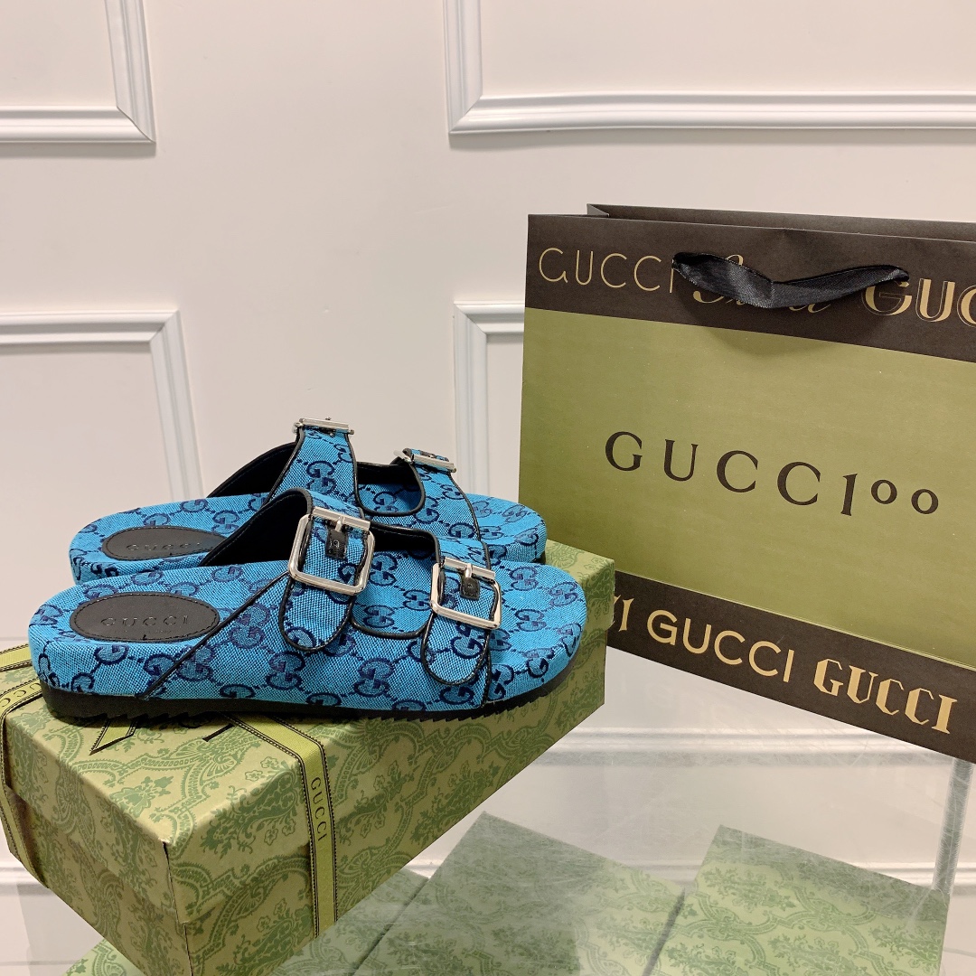 GUCCI latest buckle strap slippers