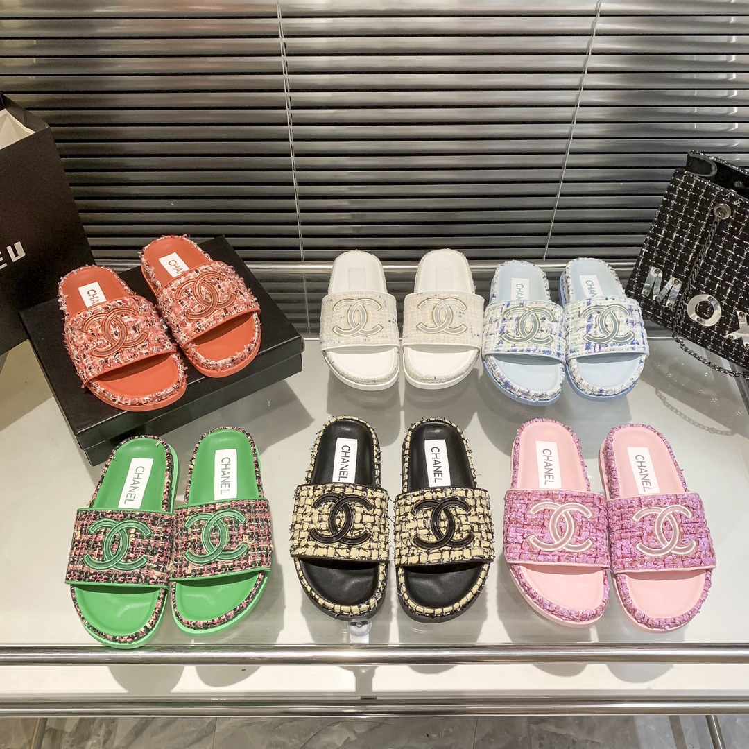 Chanel new flat slippers