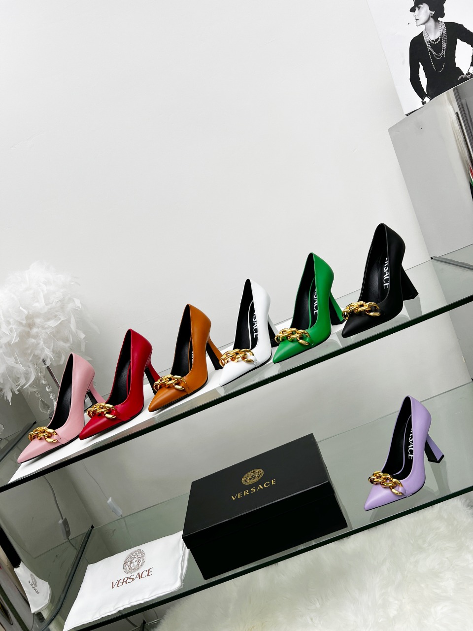 Versace (highest version) 𝟐𝟎𝟐𝟐/𝐒𝐒 𝐧𝐞𝐰 early spring 𝙇𝙖 𝙈𝙚𝙙𝙪𝙨𝙖 slingback high heels