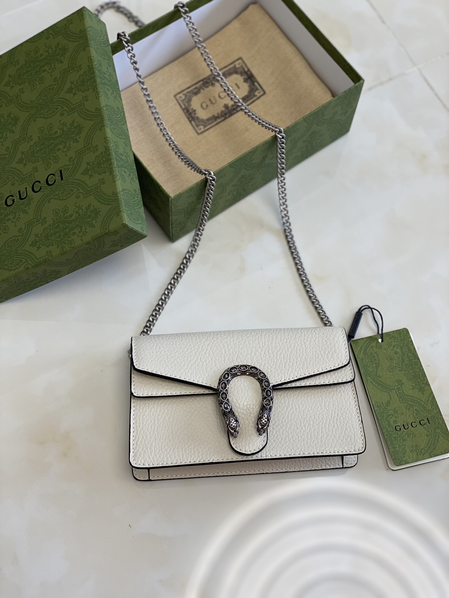 Gucci Mini Leather Chain Handbags with Key Ring Mobile Phone Bags