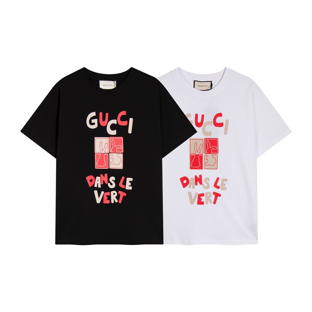 2023 Summer New Design Gucci Carton Rabit Round Color Unisex T-shirt