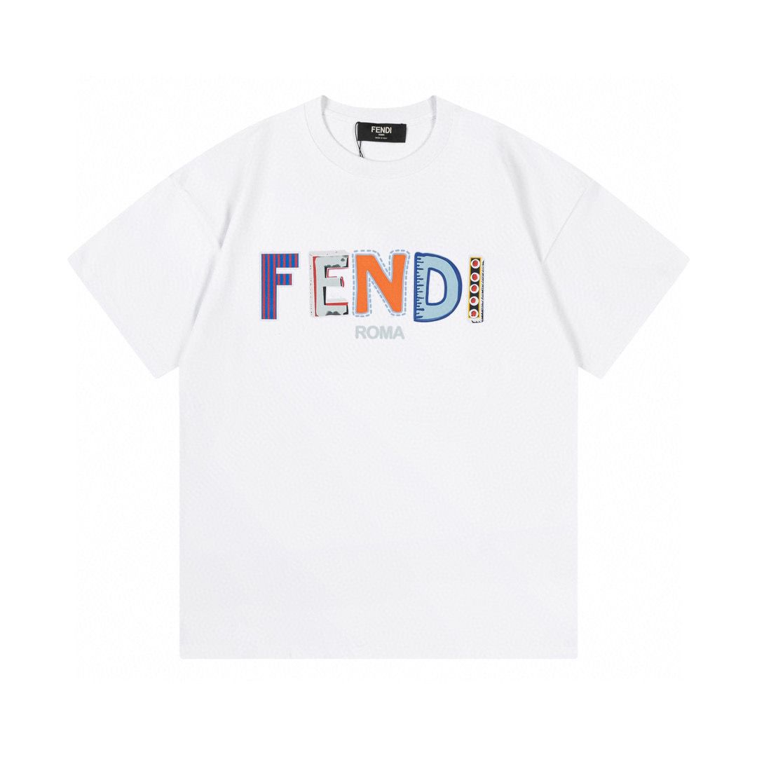 Fendi Summer 2023 Fashion and Classic Logo Printed Women and Men T-shirt