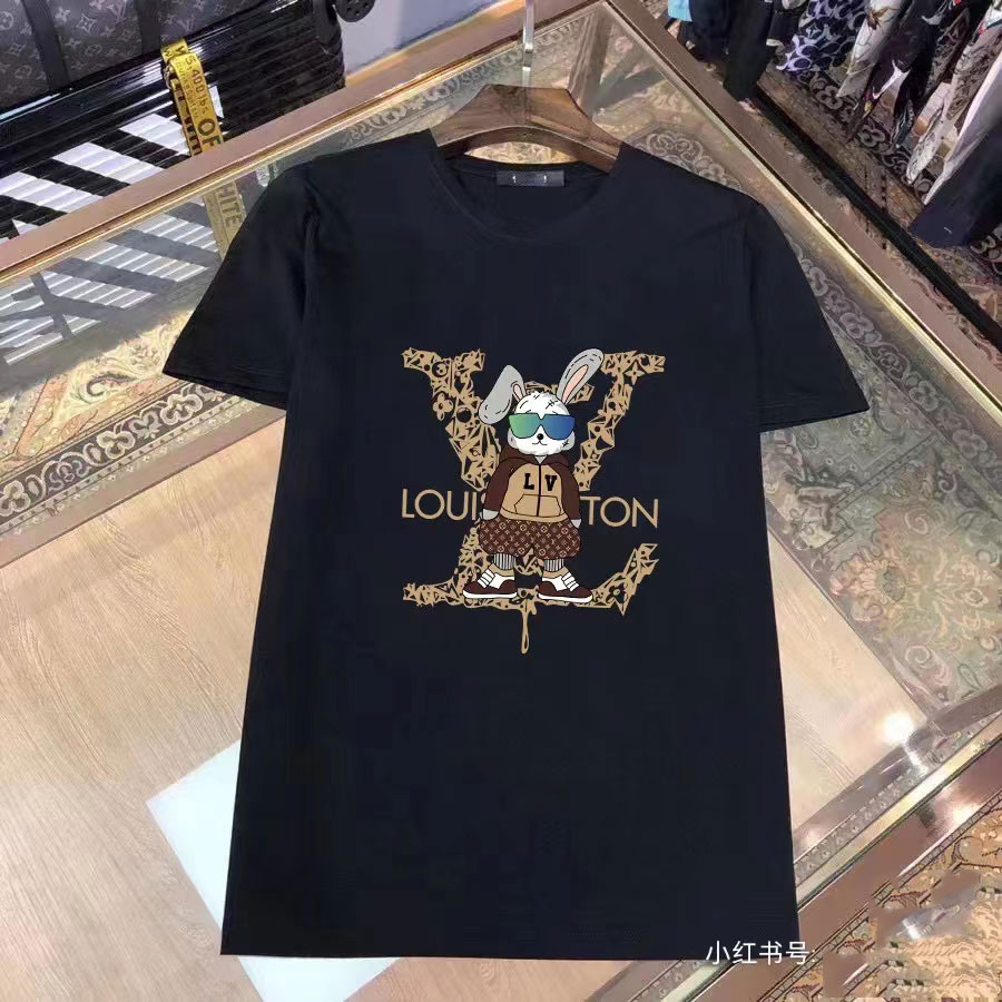 Louis Vuitton Summer New Design Cute Carton Rabbiit Printed Unisex Breathable T-shirt