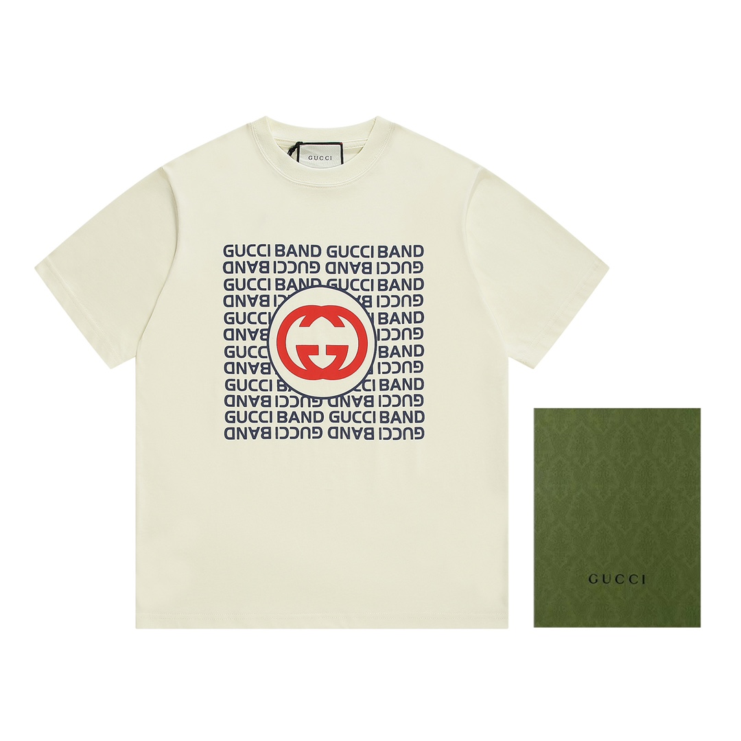 Gucci Spring and Summer Classic Logo Printed Unisex Fahion T-shirt