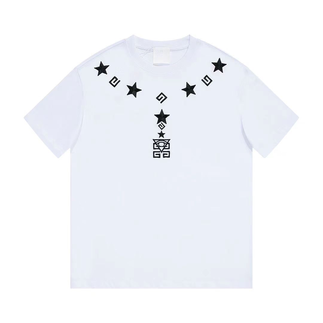 Givenchy 2023 New Design Star Necklace Printed Unisex Classic T-shirt