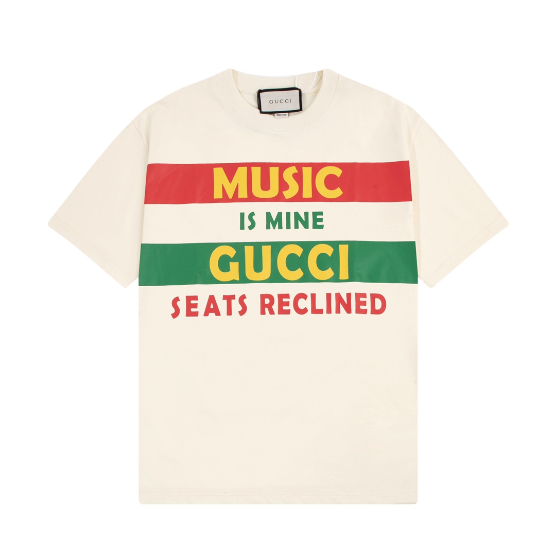 Gucci Classic Logo Printed Cotton Breathable Unisex Fashion T-shirt