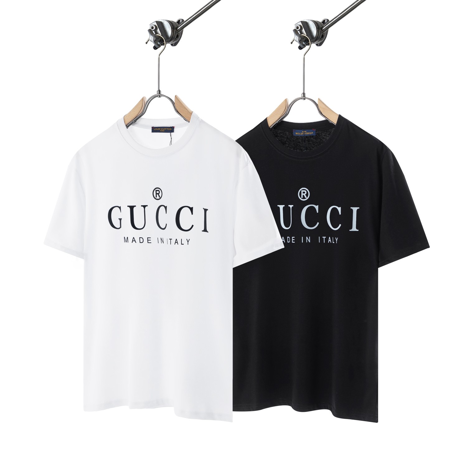 Gucci Classic Logo Printed Cotton Unisex Stylish Round Collar T-shirt