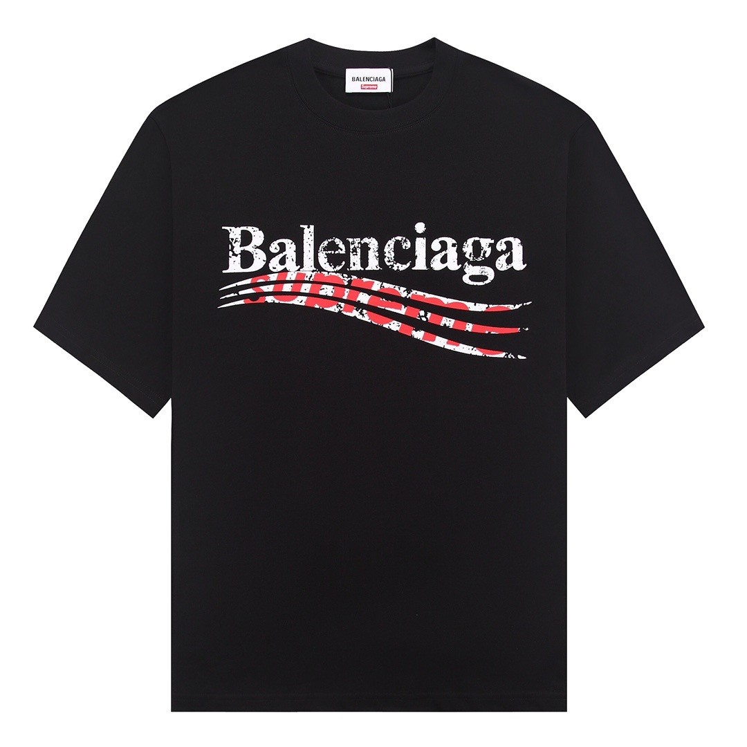 Balenciaga & Supreme Summer Fashion Unisex Cotton T-shirt