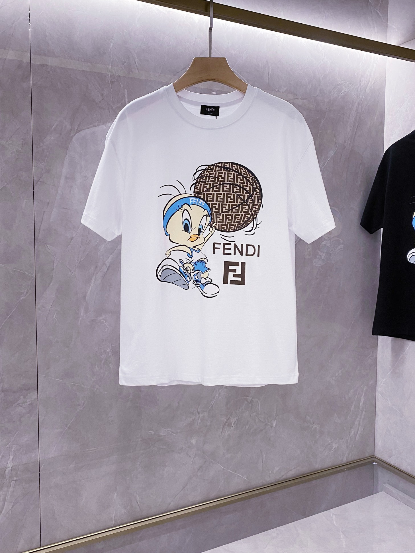 Fendi Summer Cute Carton Characters Basketball Printed Cotton 100 Percent Unisex Classic T-shirt
