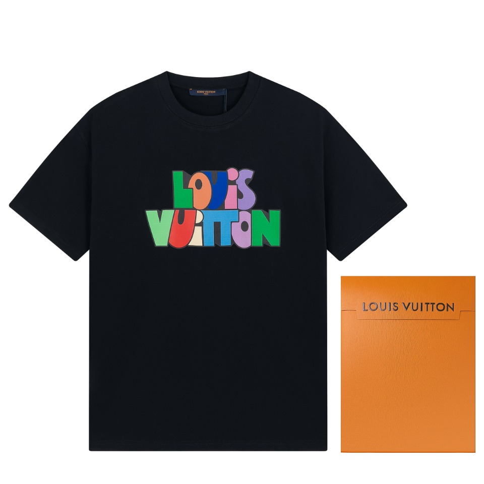 Louis Vuitton Summer Unisex Classic T-shirt Cotton 100 Percent