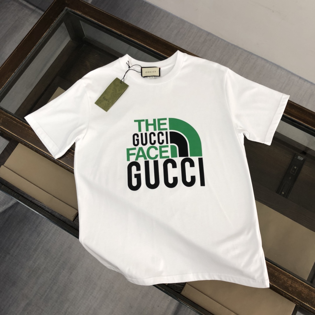 Gucci & The North Face Summer New Design Cotton Breathable Unisex Leisure T-shirt