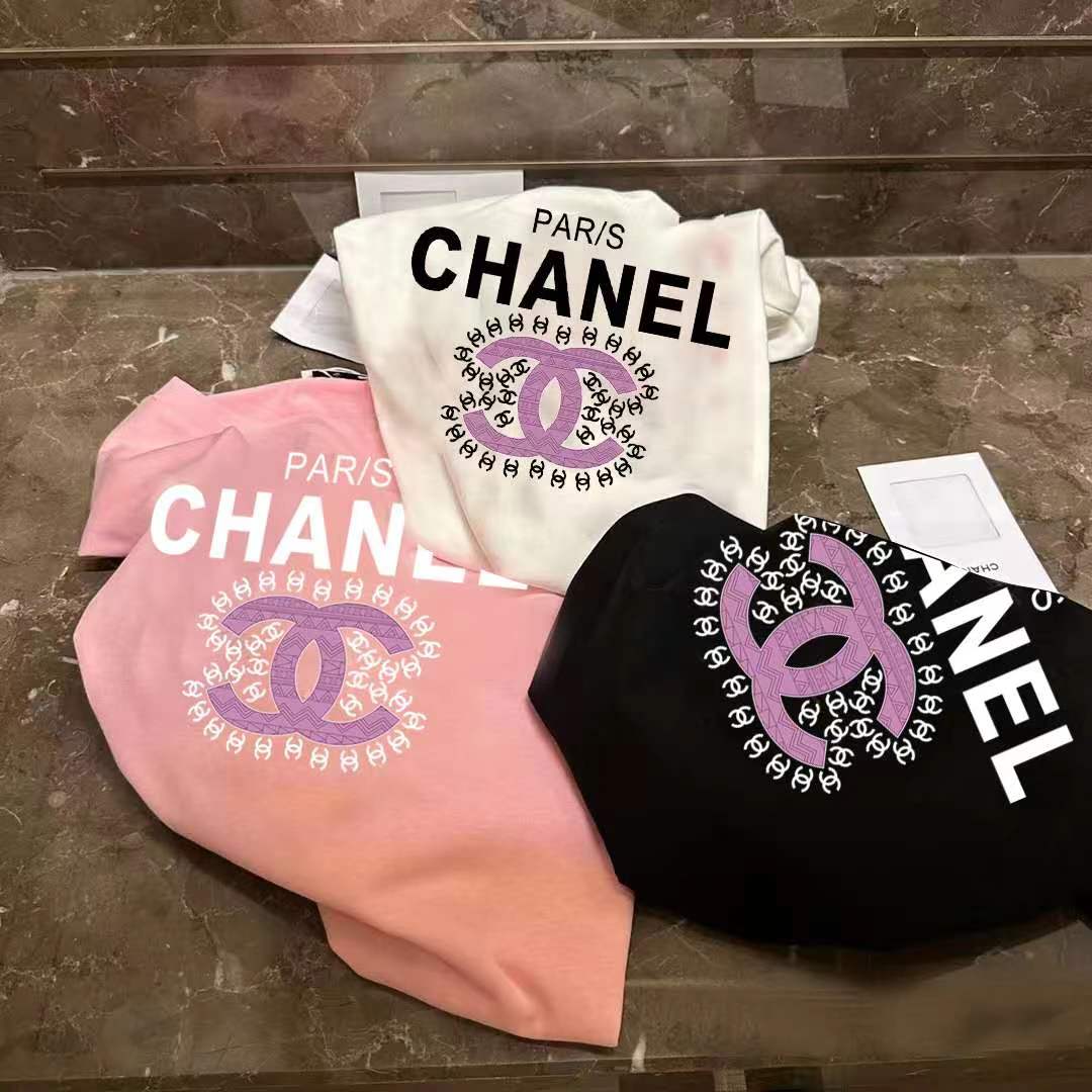 Chanel Summer Cotton 100 Percent Unisex Leisure T-shirt