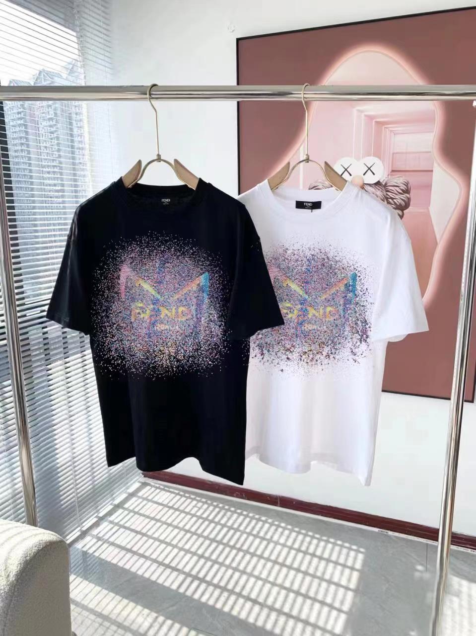 Fendi Summer New Design Cotton Breathable Unisex Fashion T-shirt