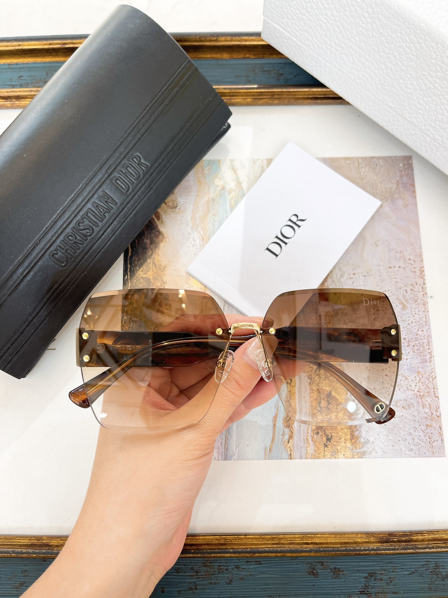 Dior fashion frameless sunglasses