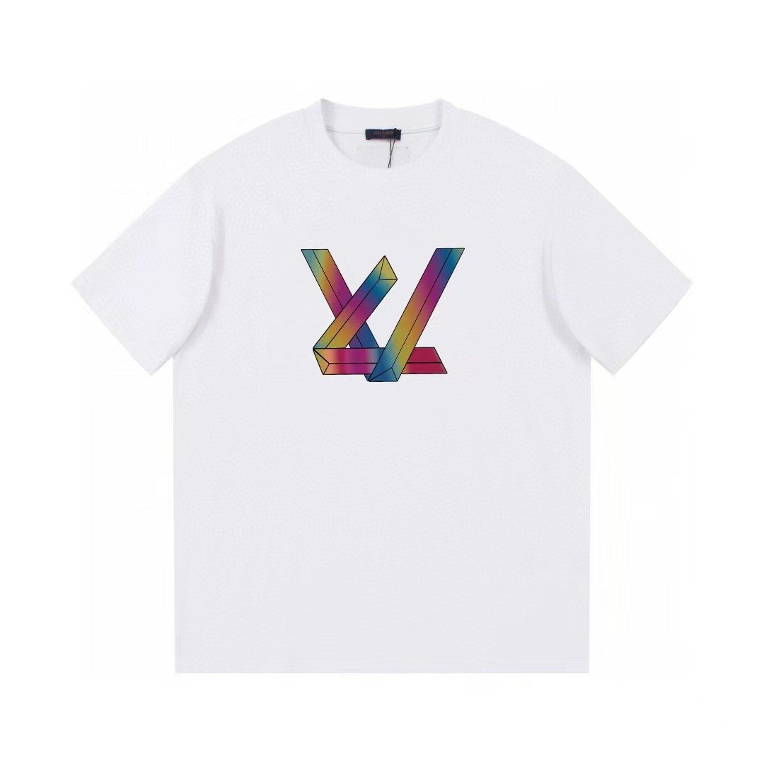 Louis Vuitton Logo Printed Cotton 100 Percent Unisex Fashion T-shirt