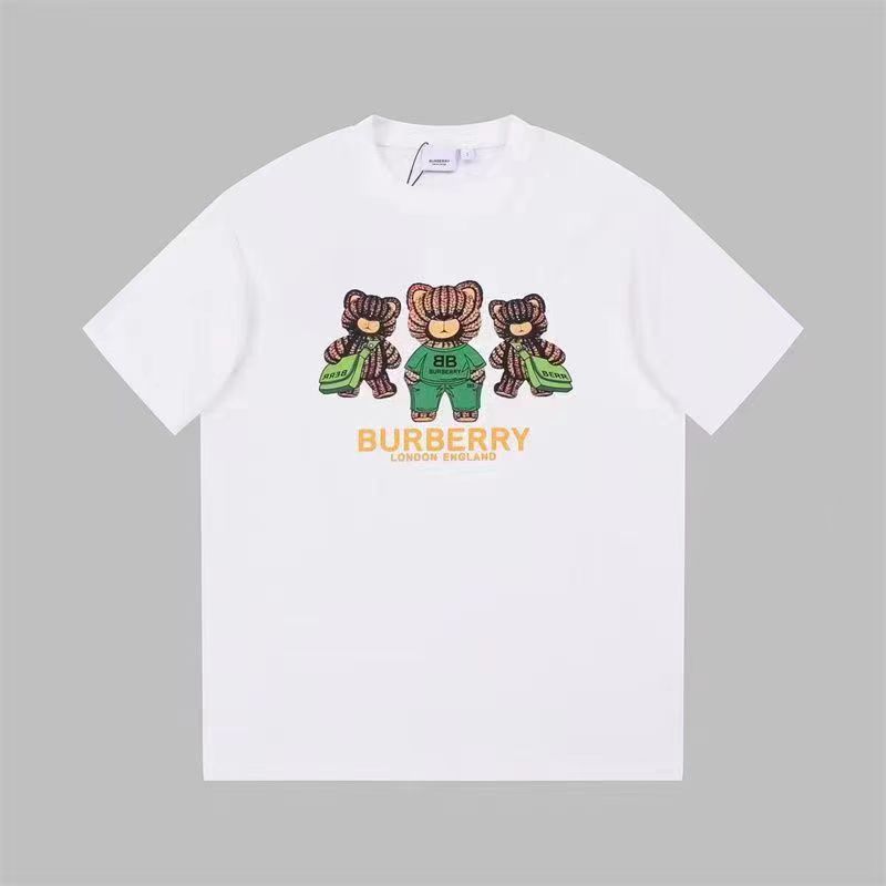 Burberry Summer Cute Bear Printed Cotton 100 Percent Unisex Stylish T-shirt