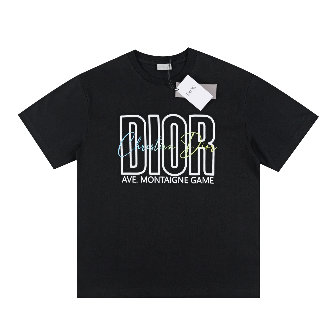 Dior Letter Gradient Round Neck Short Sleeve T-shirt