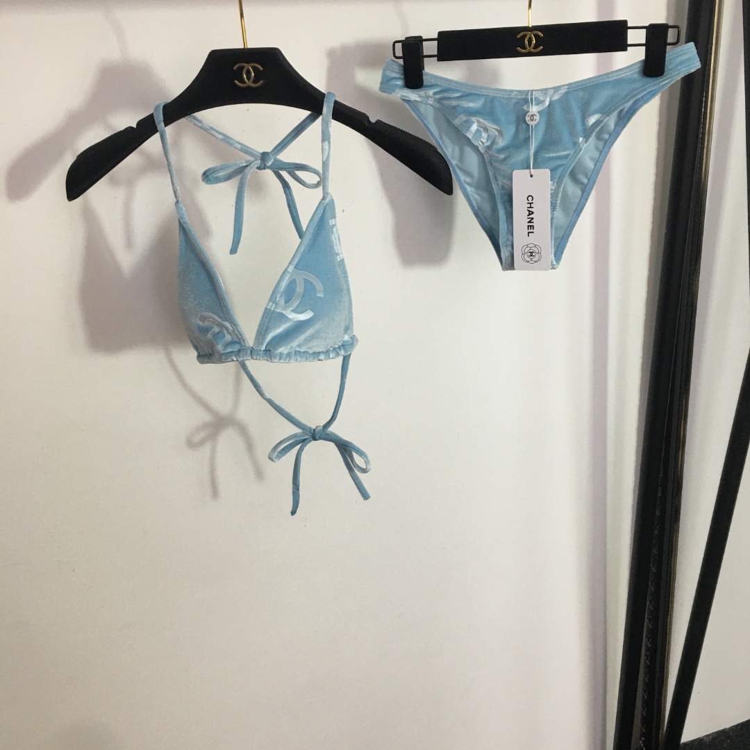 Chanel Bikini Split Swimsuit Set