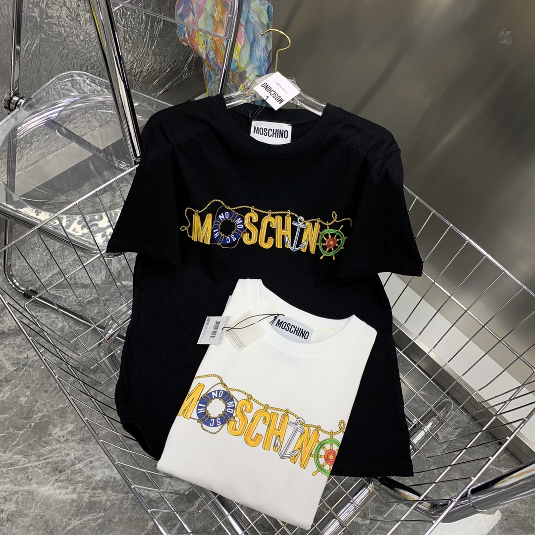 Moschino 2023 Summer Fashion Unisex T-shirt Cotton Breathable
