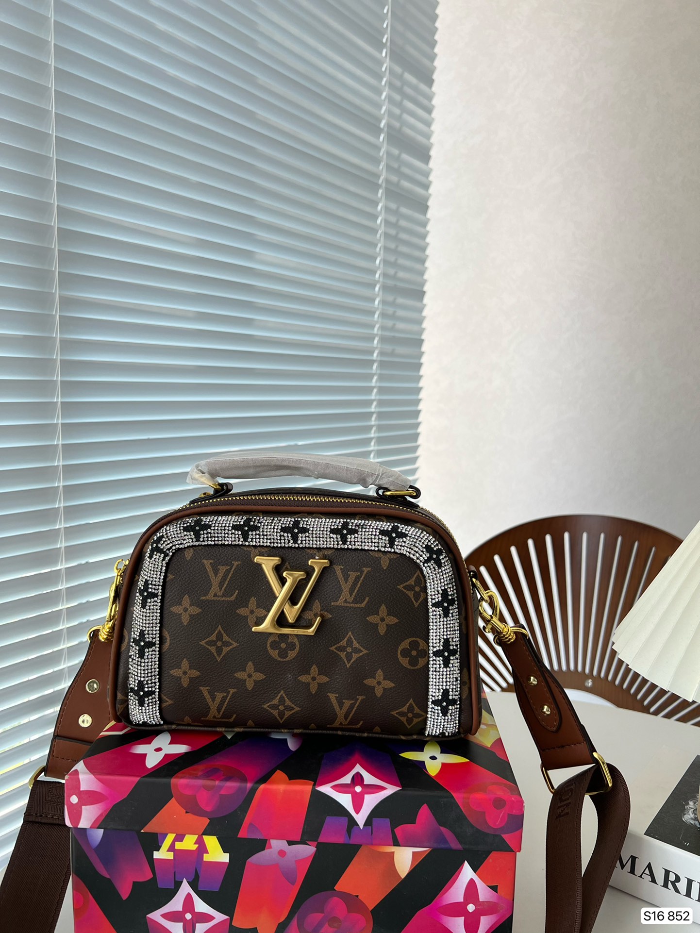 LV wide shoulder bag