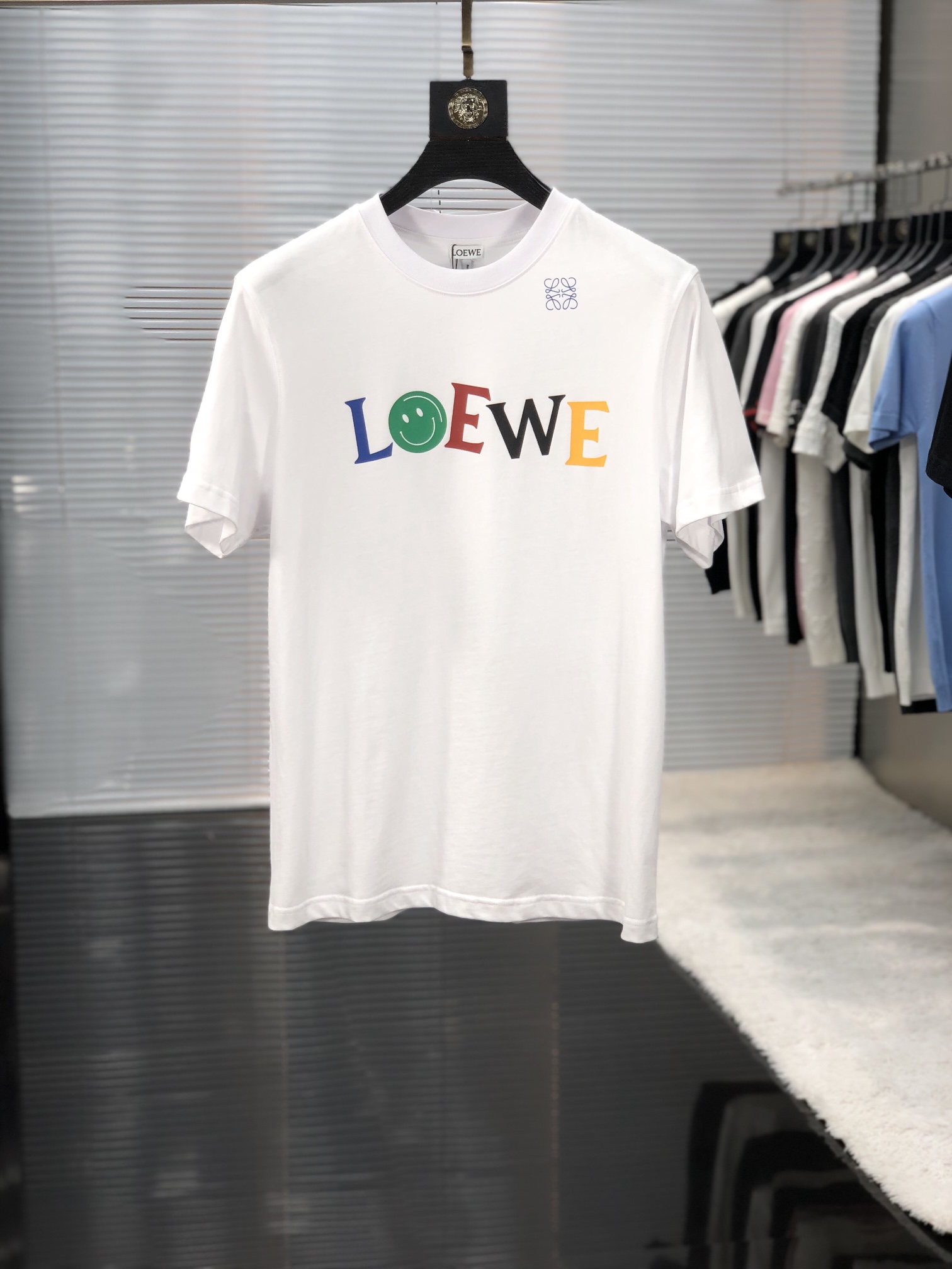 Loewe Summer Classic Logo Printed Unisex Fashion Short Sleeve