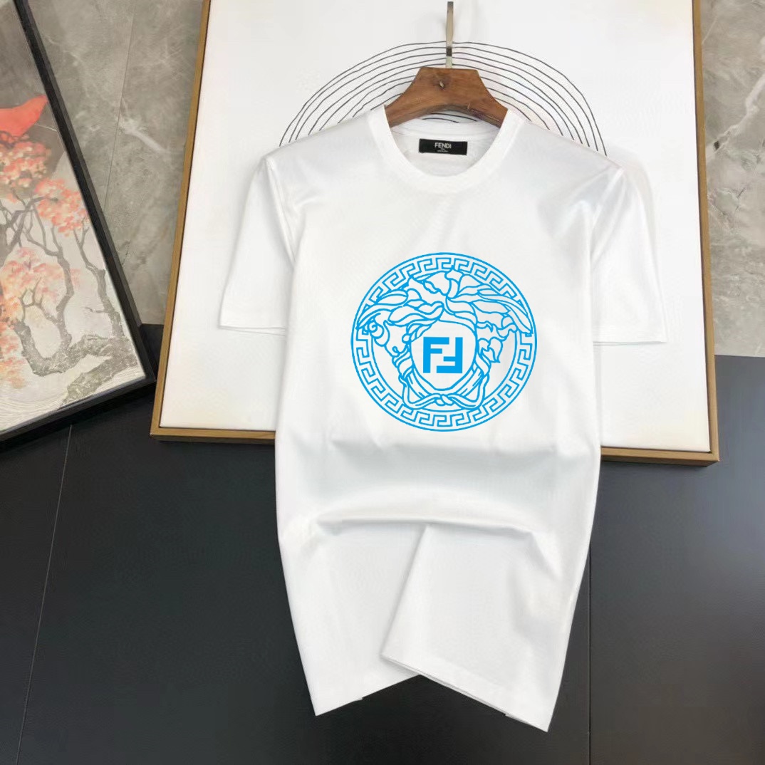 Fendi & Versace Summer Cotton 100 Percent Unisex Casual T-shirt