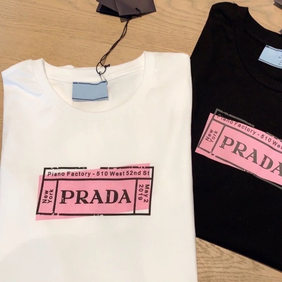 Prada Fashion Short Sleeve Classic Logo Printed Cotton Breathable