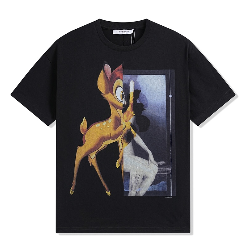 Givenchy Classic Coloured Deer Printed Short Sleeve T-shirt