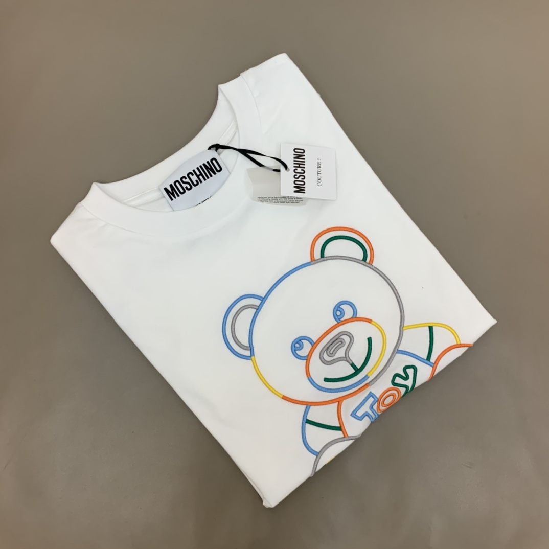 Moschino Lovely Bear Printed Cotton 100 Percent Unisex Stylish T-shirt