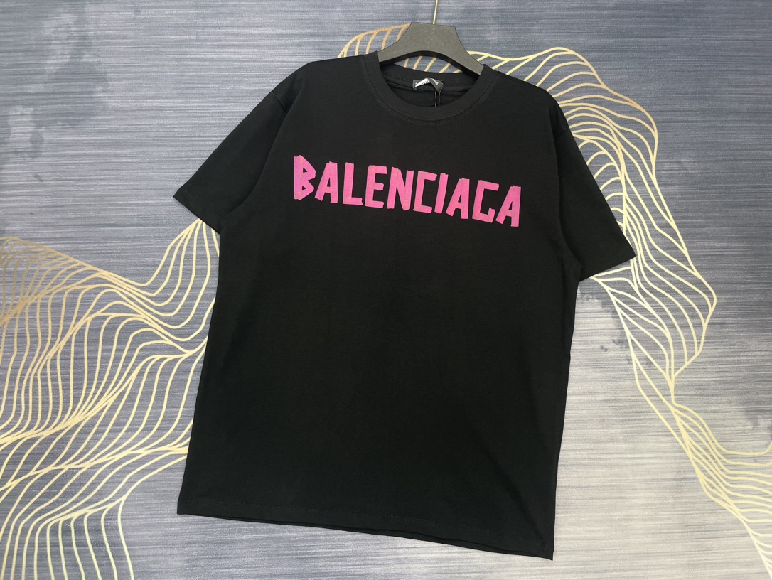Balenciaga Letter Embroidered Unisex Classic T-shirt