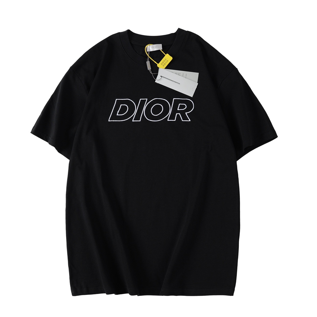 Dior 2023 Embroidered Short Sleeve T-shirt