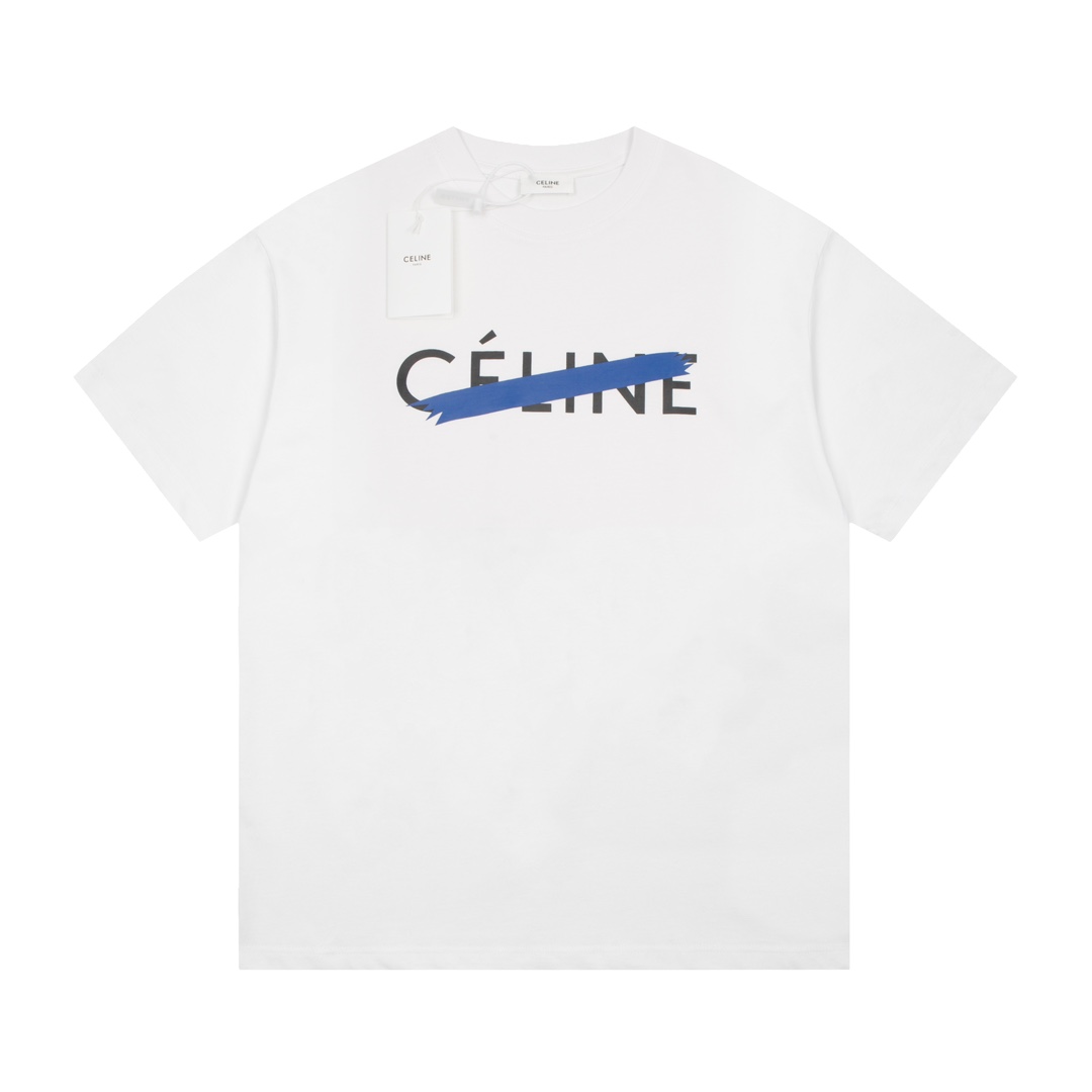Celine Letter Printed Short Sleeve T-shirt