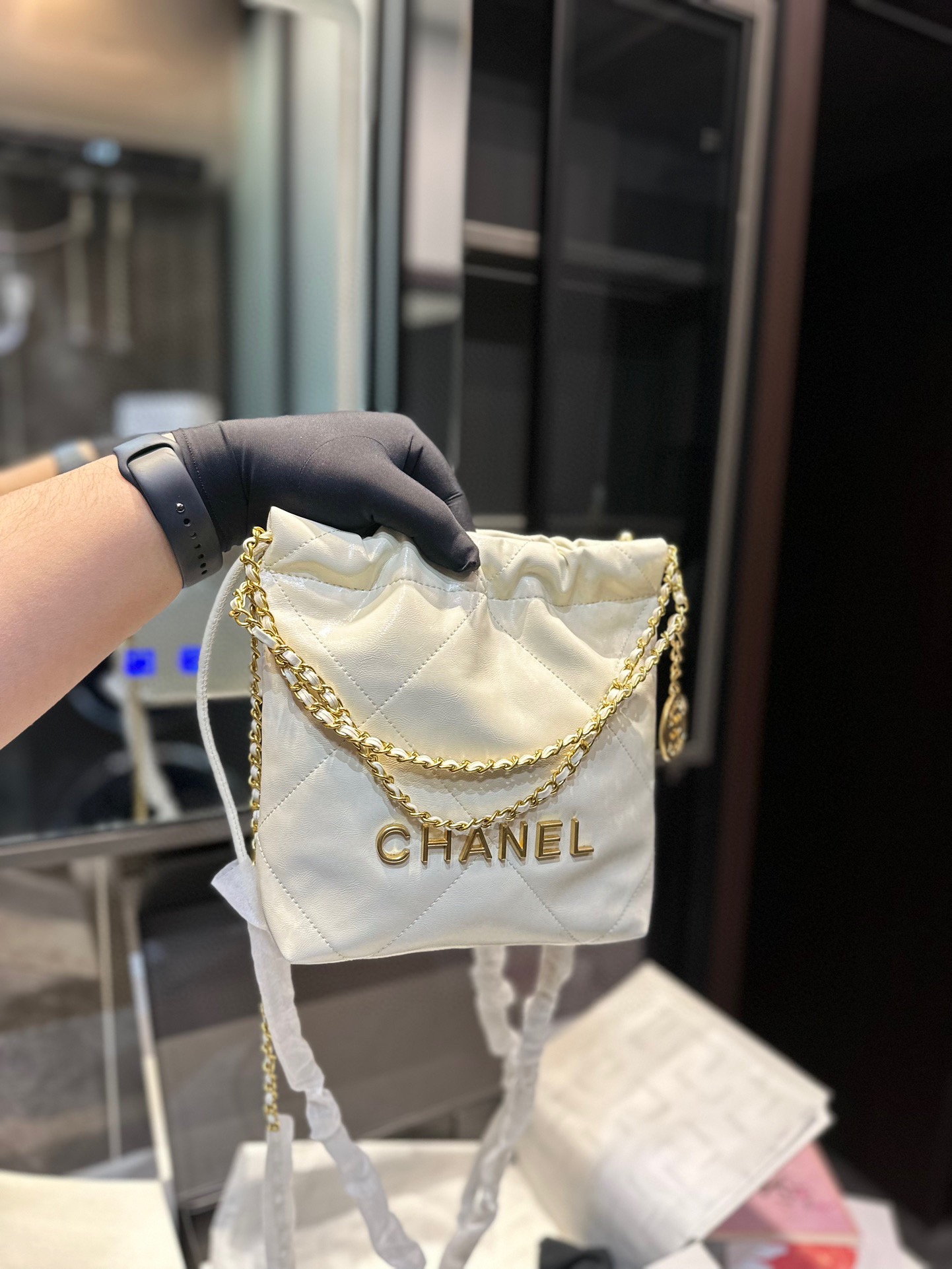Chanel Drawstring Small Shopping Bag Chain Bag