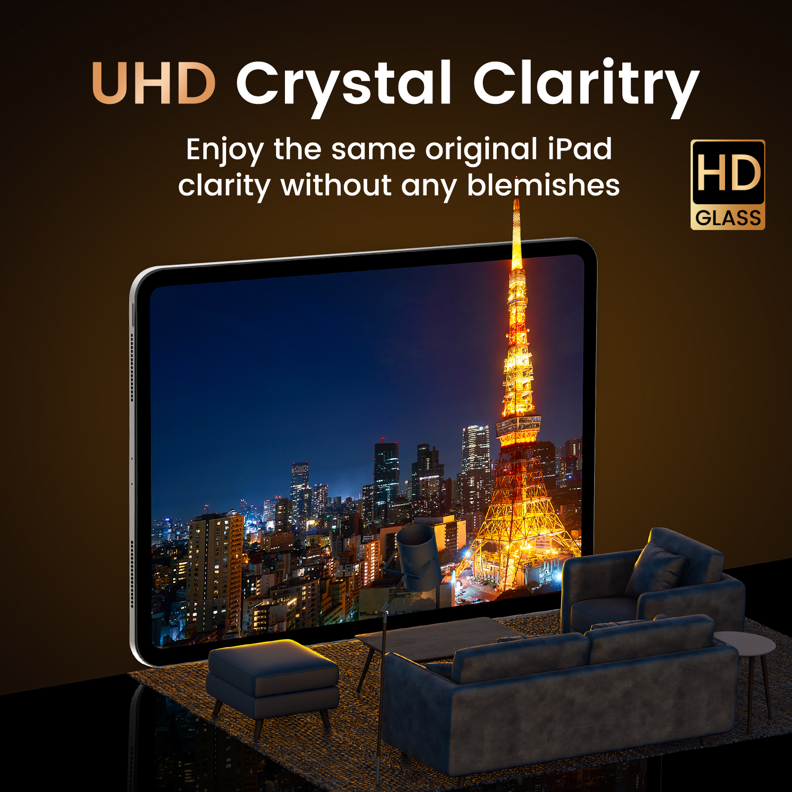 Mohave 2Pack Screen Protector compatible with iPad Pro(12.9-Inch, 2021 Model), Tempered Glass-Mohave