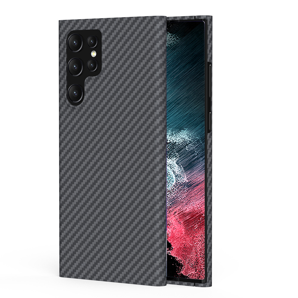 Slim Carbon Fiber Case for Samsung Galaxy S22 Ultra Black detail