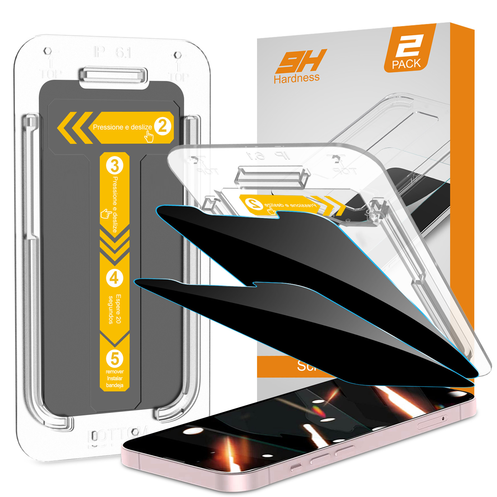Mohave 2Pack Screen Protector compatible with iPhone 13 pro max(6.7-Inch, 2021 Model), Privacy Tempered Glass detail