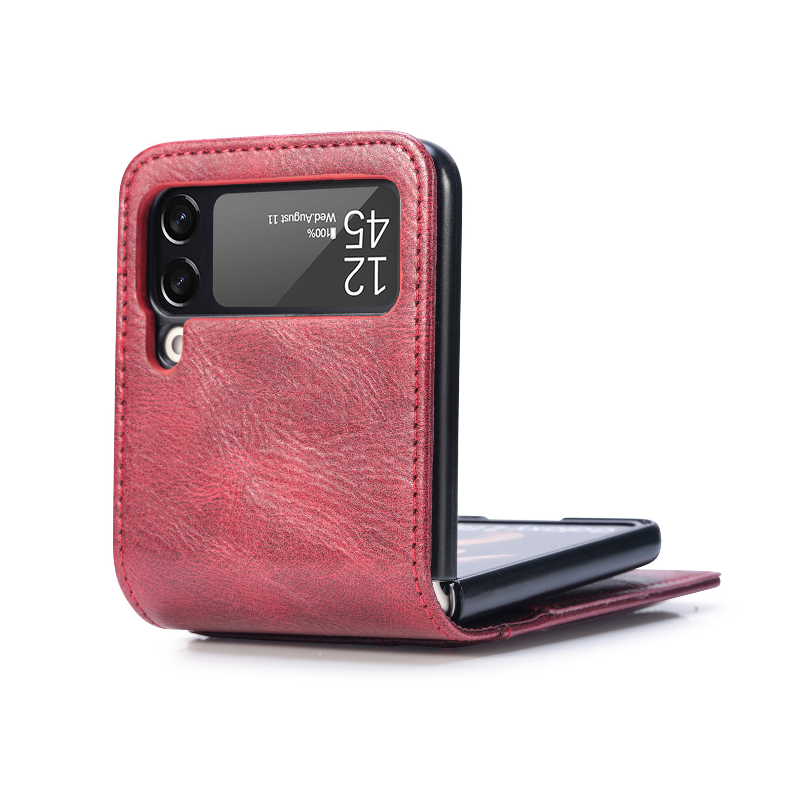 Leather Card Holder Phone Case for Galaxy Z Flip 4