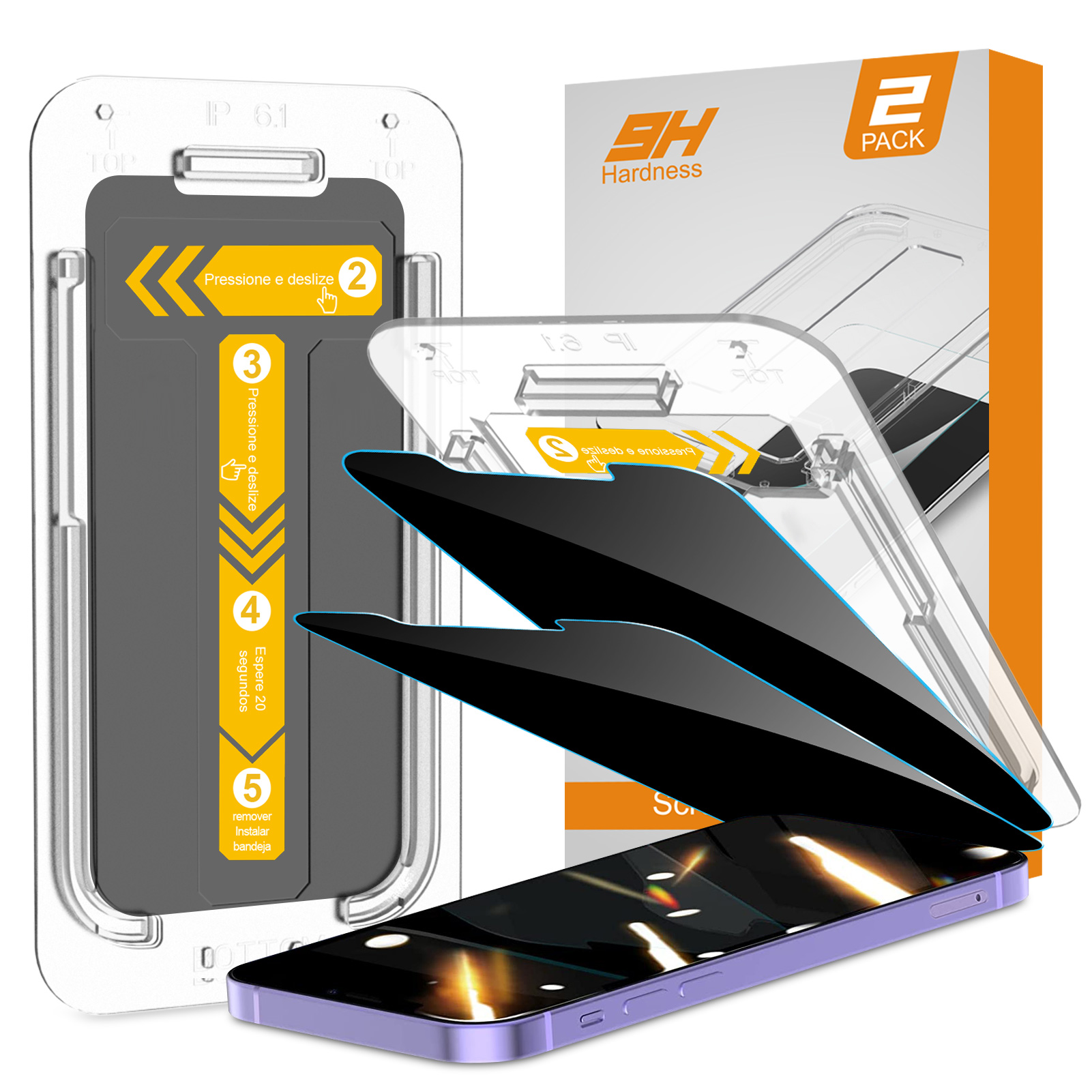 Mohave 2Pack Screen Protector compatible with iPhone 12 Pro Max (6.7-Inch, 2020 Model), Privacy Tempered Glass