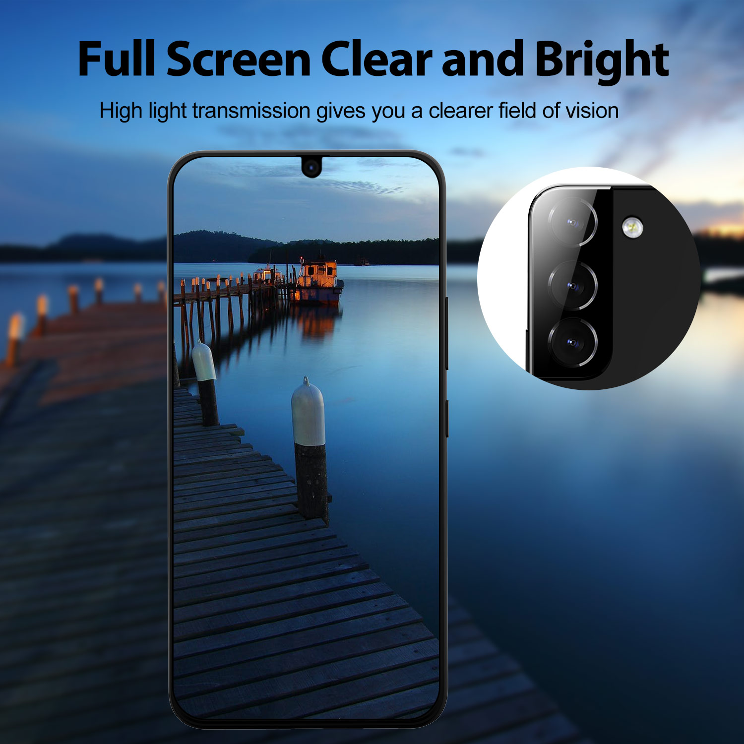 Samsung Galaxy S22 Glass Camera Protector Black detail
