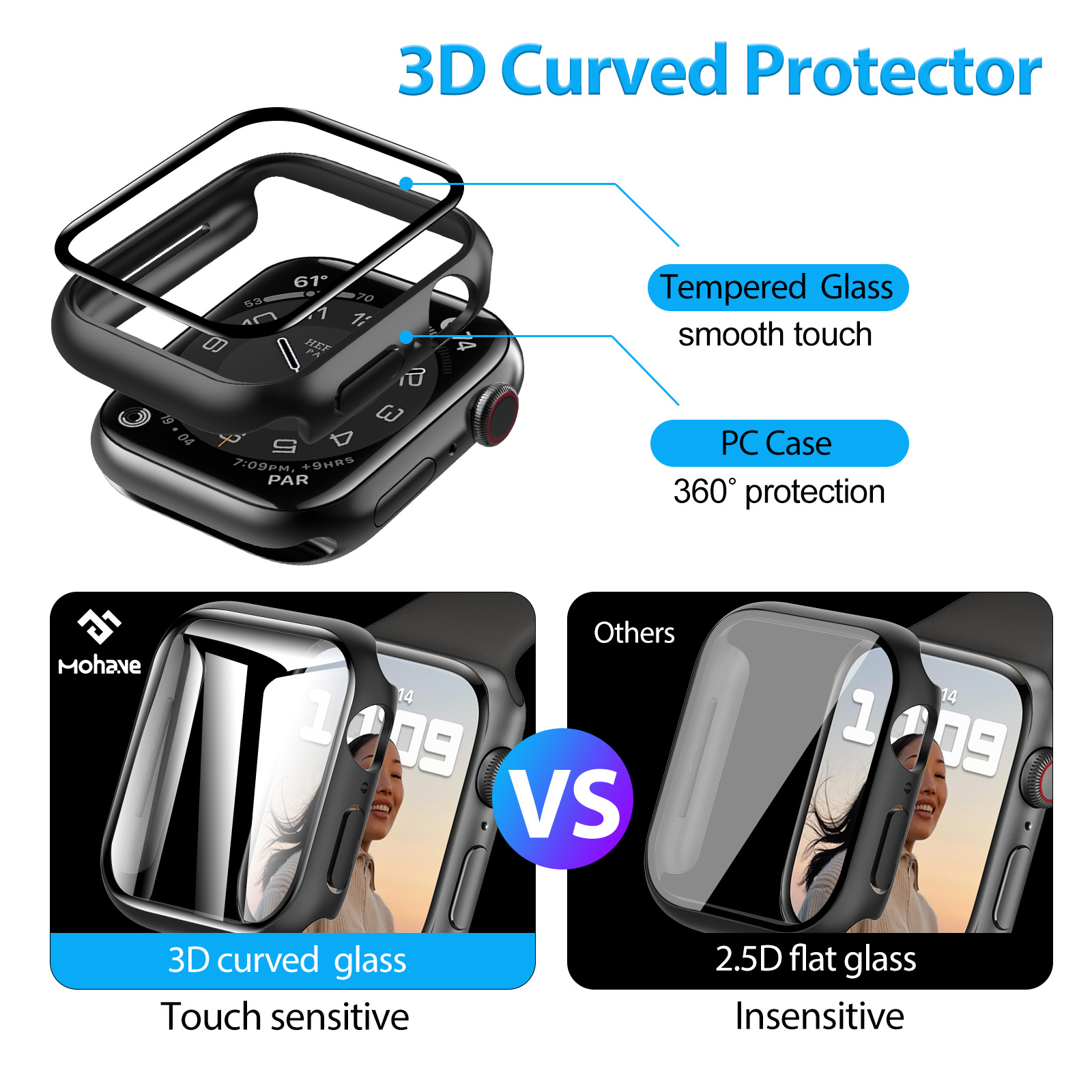 Armour Case for Apple Watch Series 7 45mm Black-Mohave