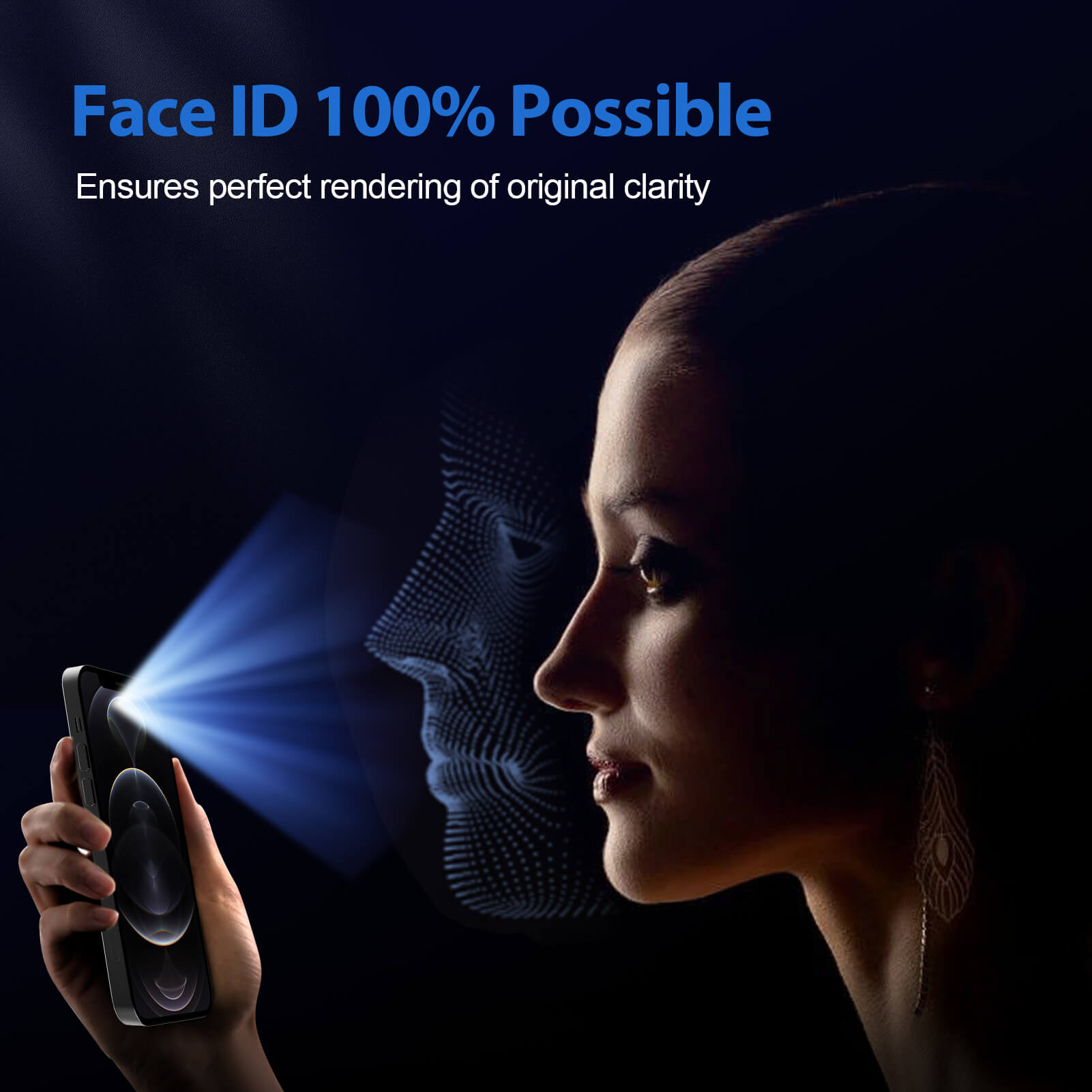 iPhone 12 Pro Max HD Screen Protector with installation tray detail