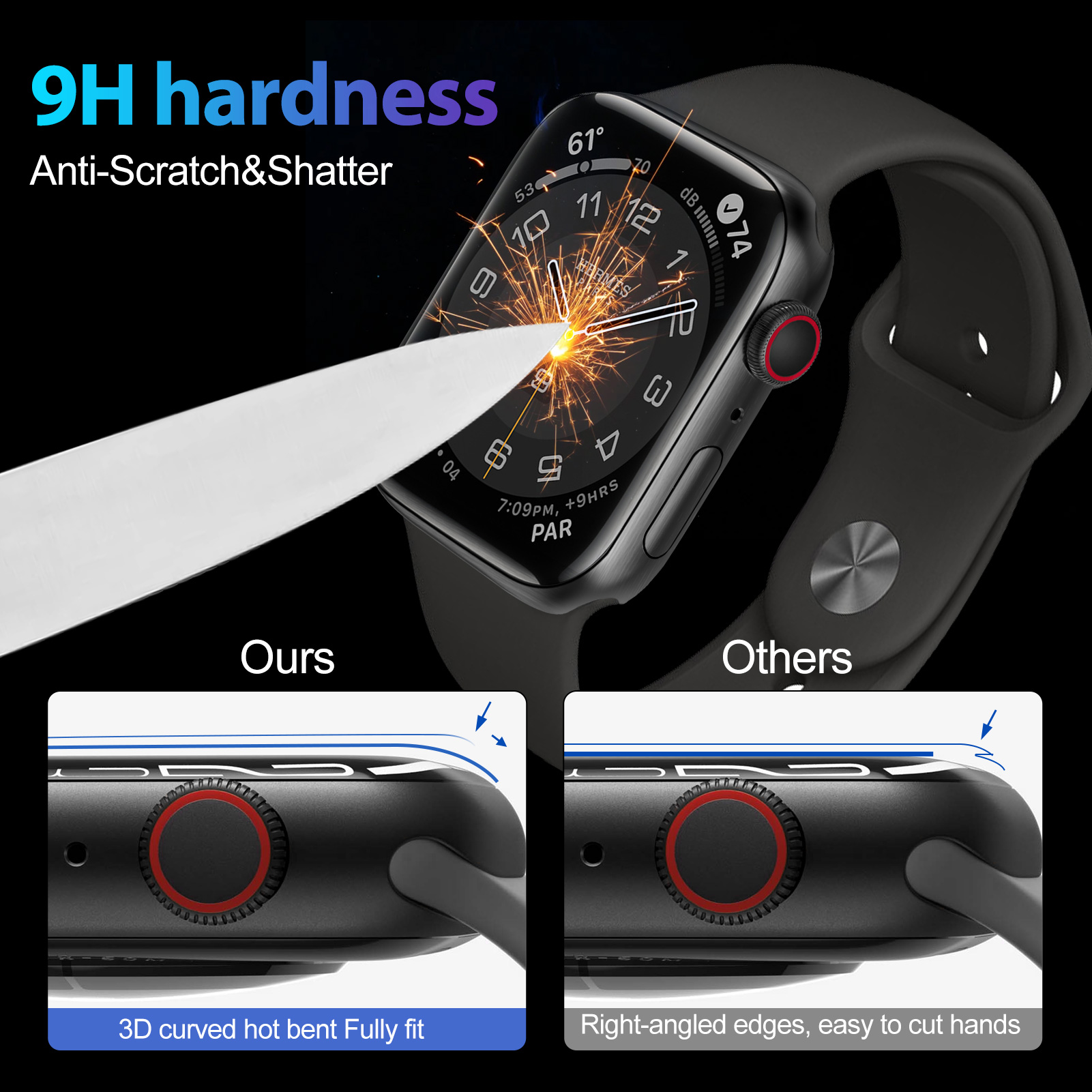 NanoHybrid Screen Protector For Apple Watch Series 7 45mm (2Pack)-Mohave