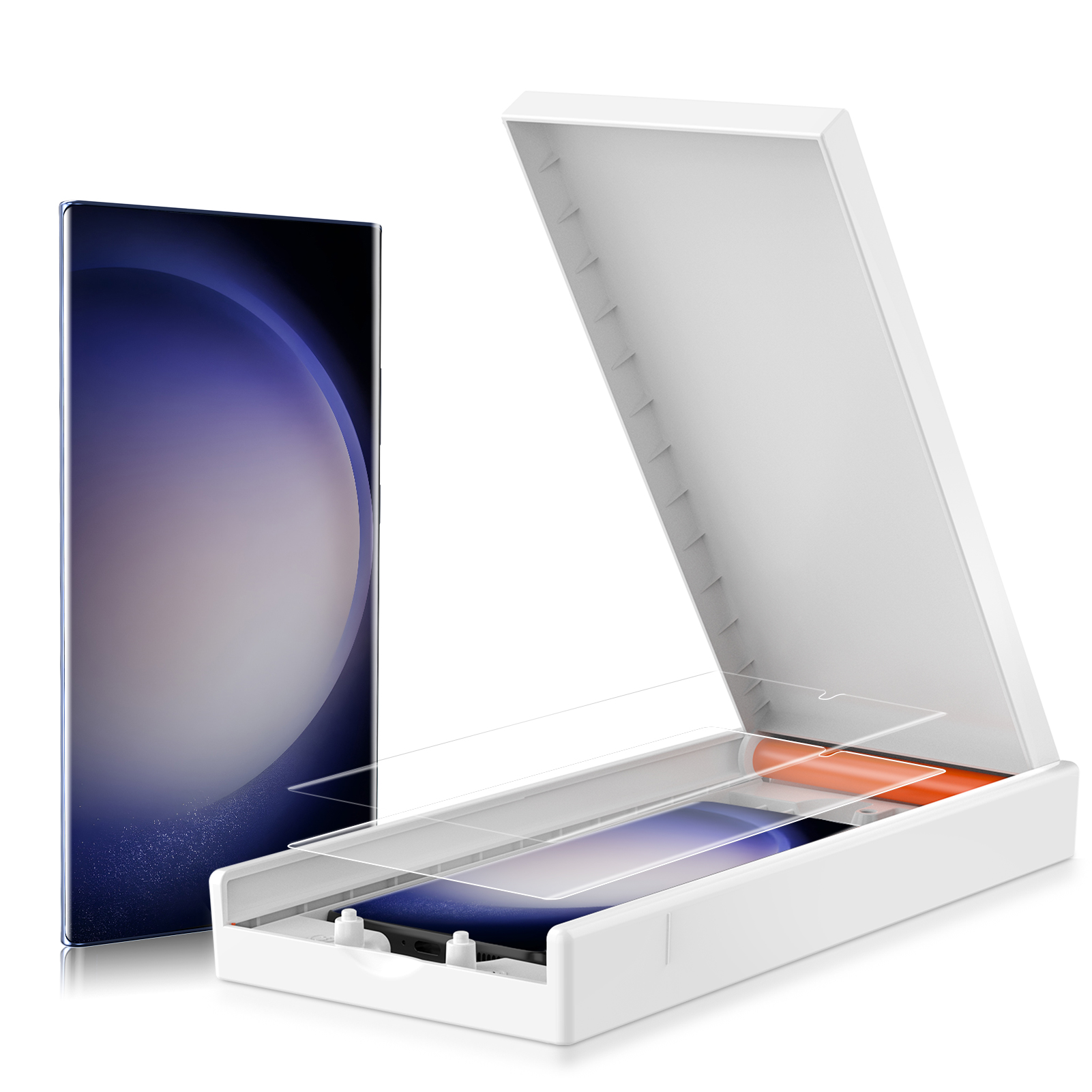 Galaxy S23 Ultra Matte Screen Protector with Magic Box Mounter installation and fit