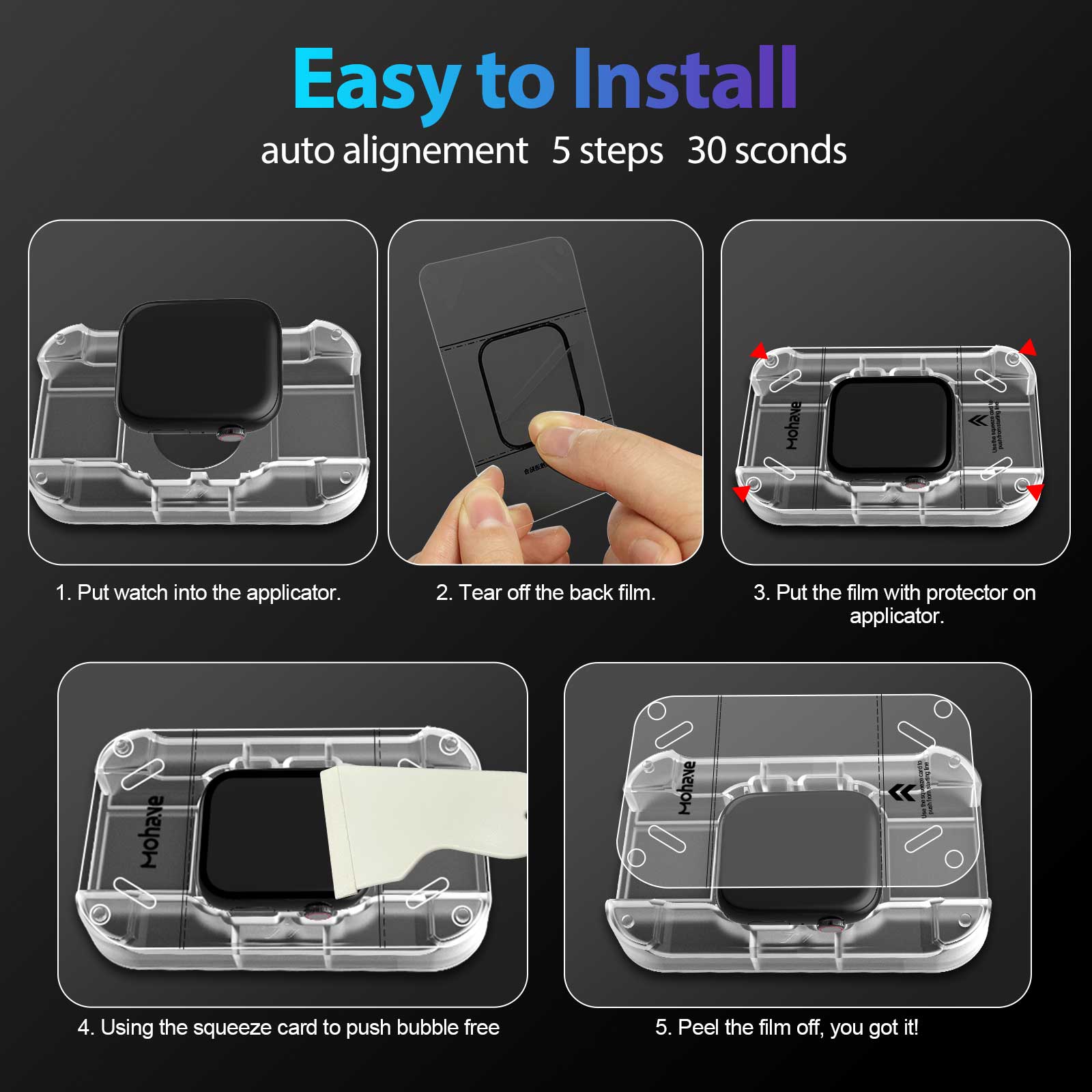 NanoHybrid Screen Protector For Apple Watch Series 7 41mm (2Pack)-Mohave