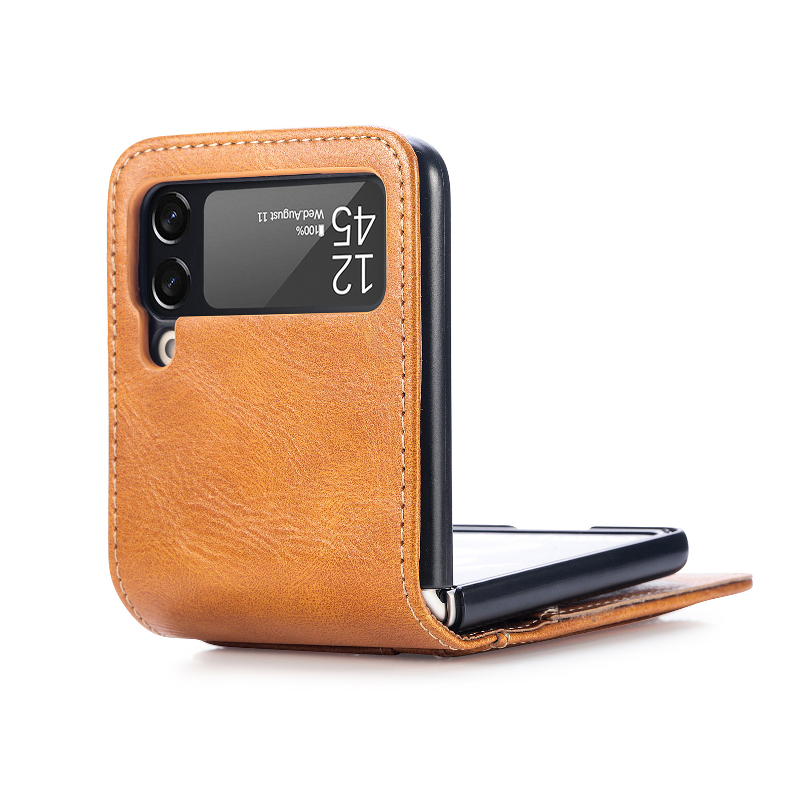 Leather Card Holder Phone Case for Galaxy Z Flip 4