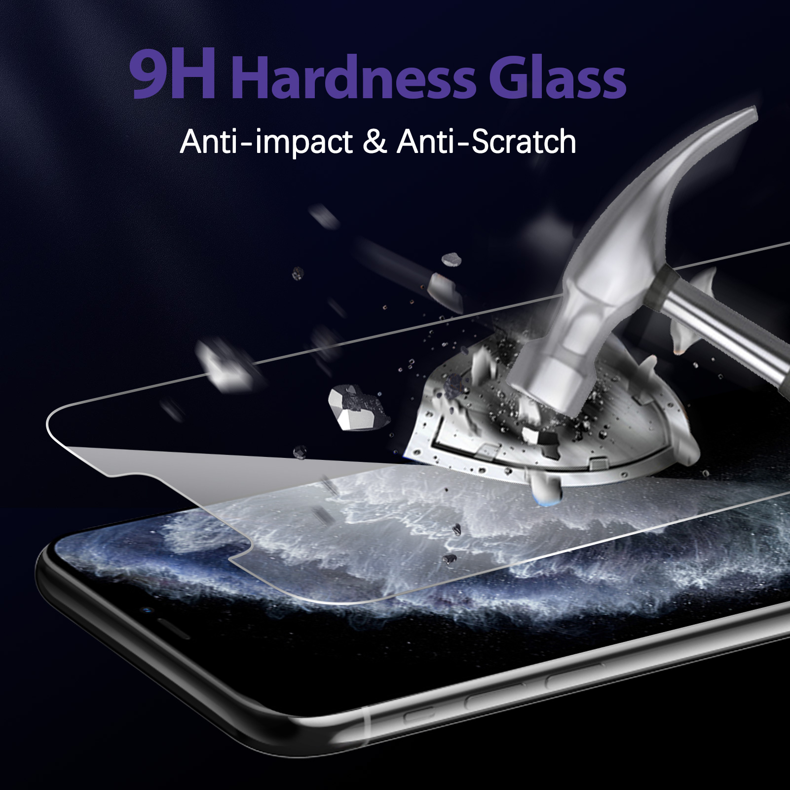 2Pack Screen Protector compatible with iPhone XS Max/iPhone 11 Pro Max(6.5-Inch, 2019 Model) Privacy Tempered Glass-Mohave