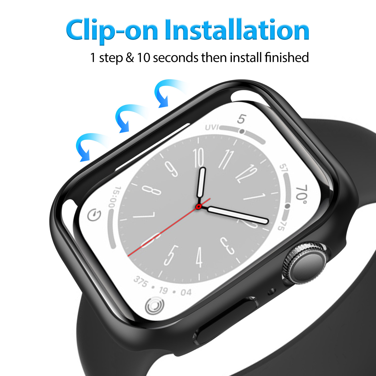 Apple Watch 8(41mm) protector case (Clear + Black) product details